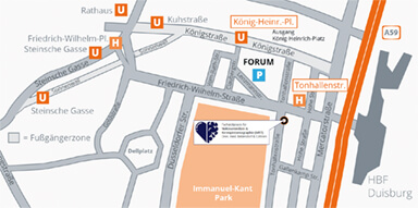 Kartenansicht Anfahrt zur Facharztpraxis für Nuklearmedizin & Kernspintomographie (MRT)